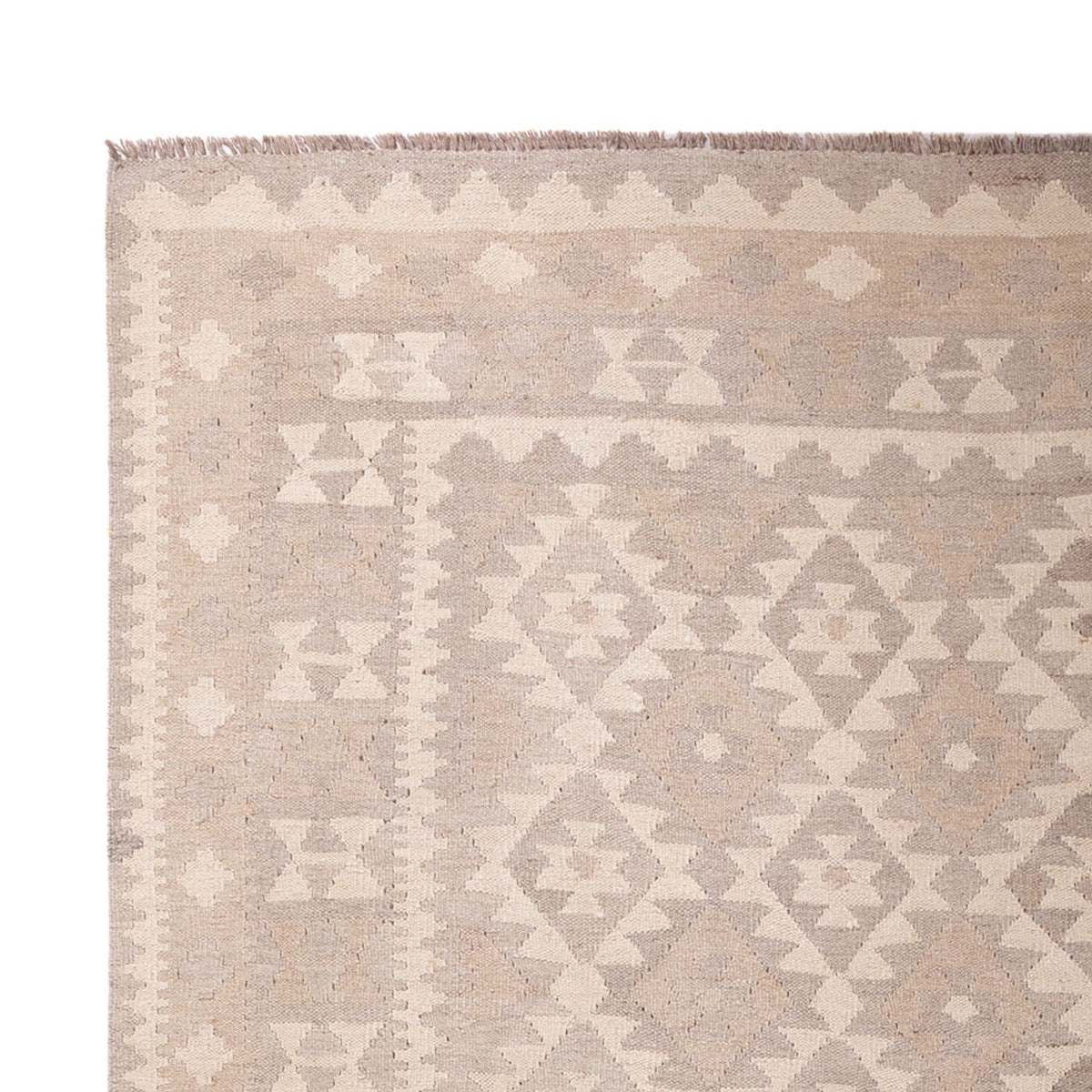 Tapis Kelim - Splash - 301 x 210 cm - gris clair