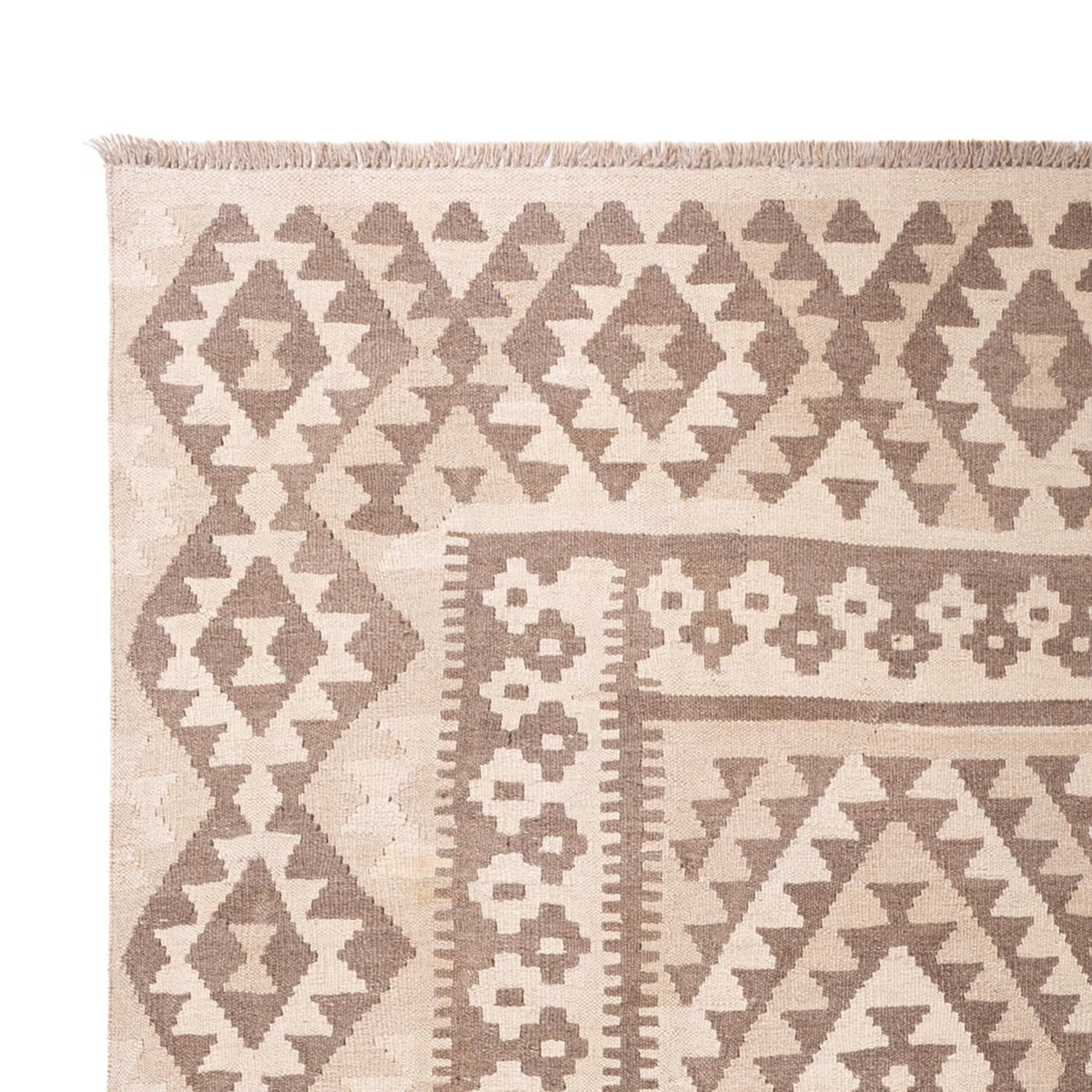 Tapis Kelim - Splash - 287 x 202 cm - gris clair