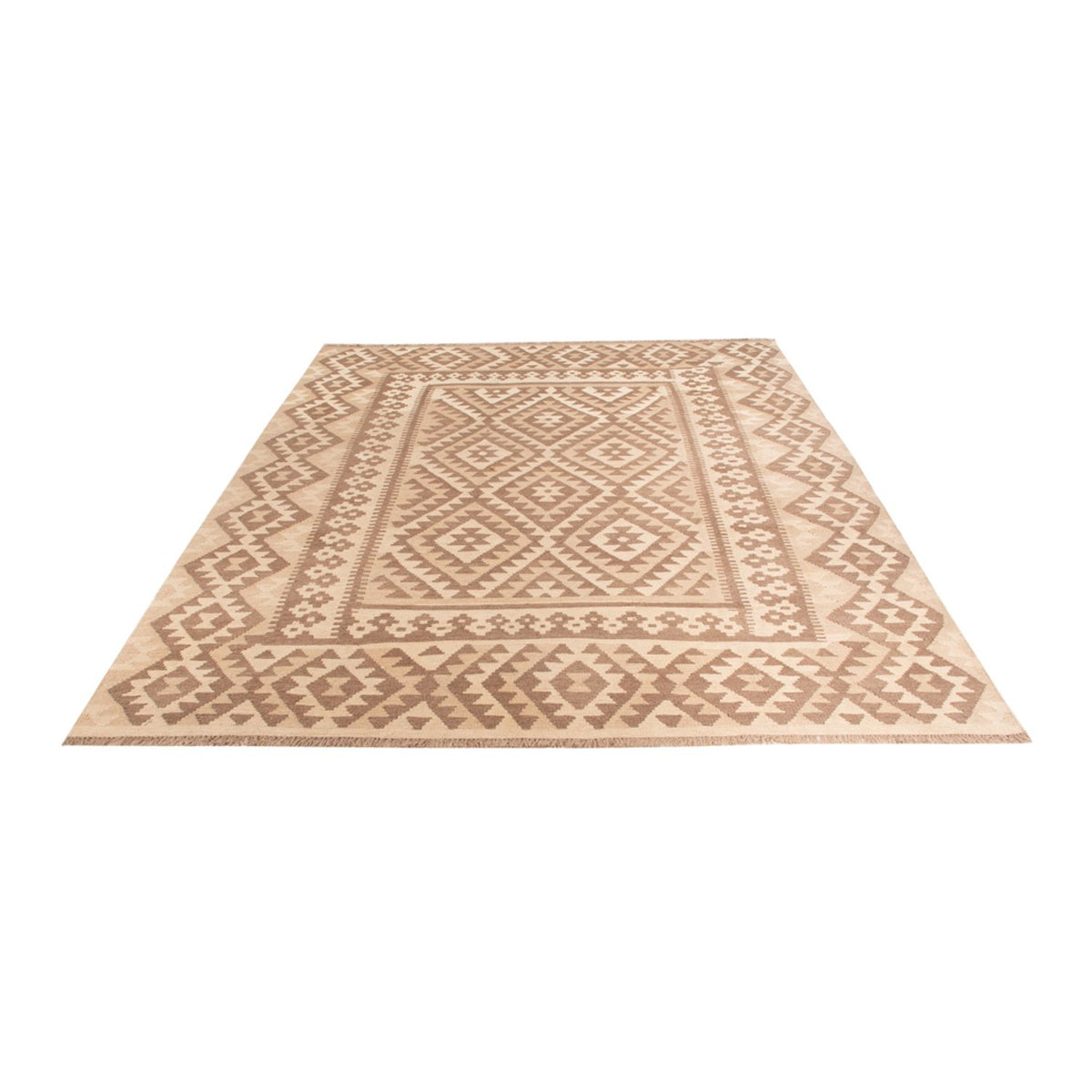 Tapis Kelim - Splash - 287 x 202 cm - gris clair