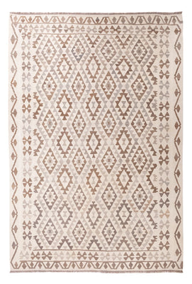 Tapis Kelim - Splash - 289 x 201 cm - gris clair