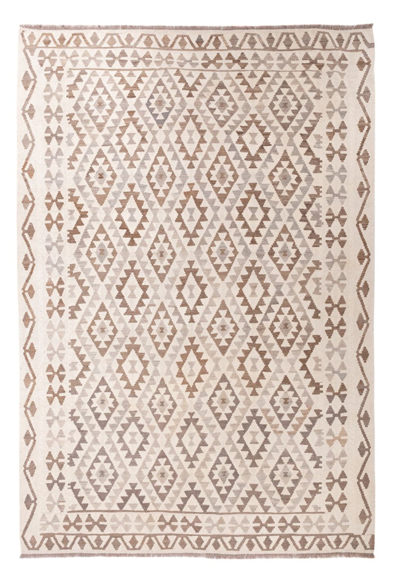 Tapis Kelim - Splash - 289 x 201 cm - gris clair