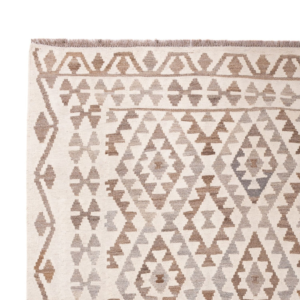 Tapis Kelim - Splash - 289 x 201 cm - gris clair