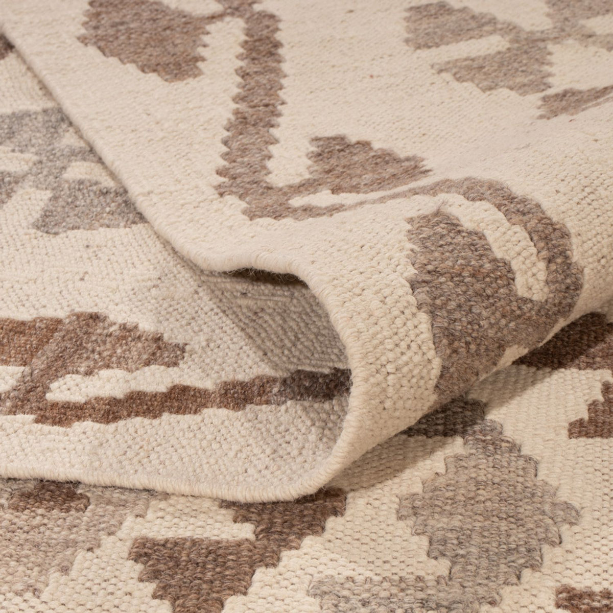 Tapis Kelim - Splash - 289 x 201 cm - gris clair