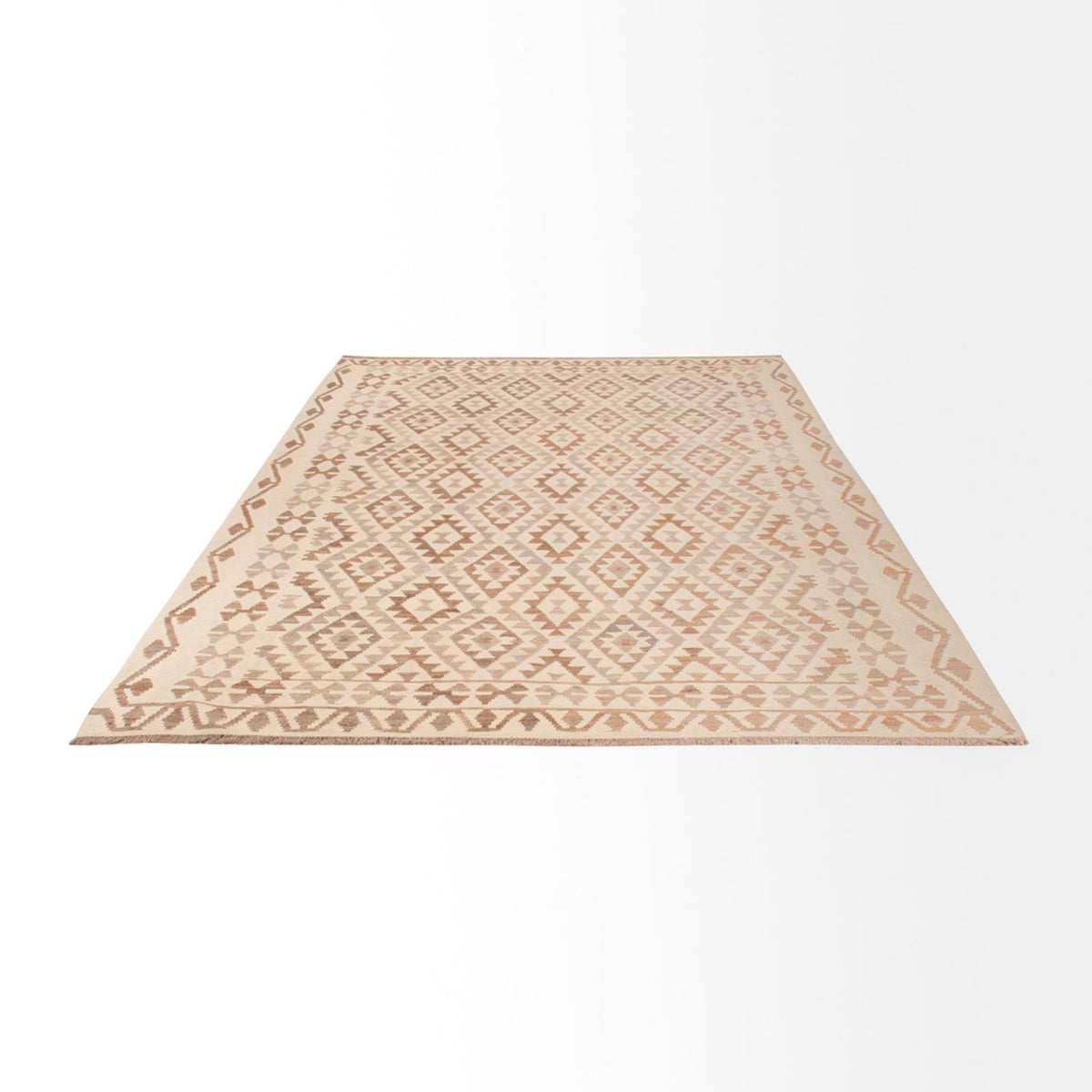 Tapis Kelim - Splash - 289 x 201 cm - gris clair