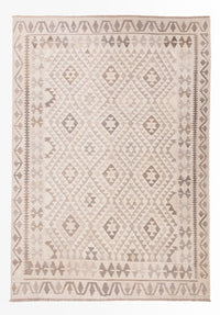 Tapis Kelim - Splash - 286 x 202 cm - gris clair