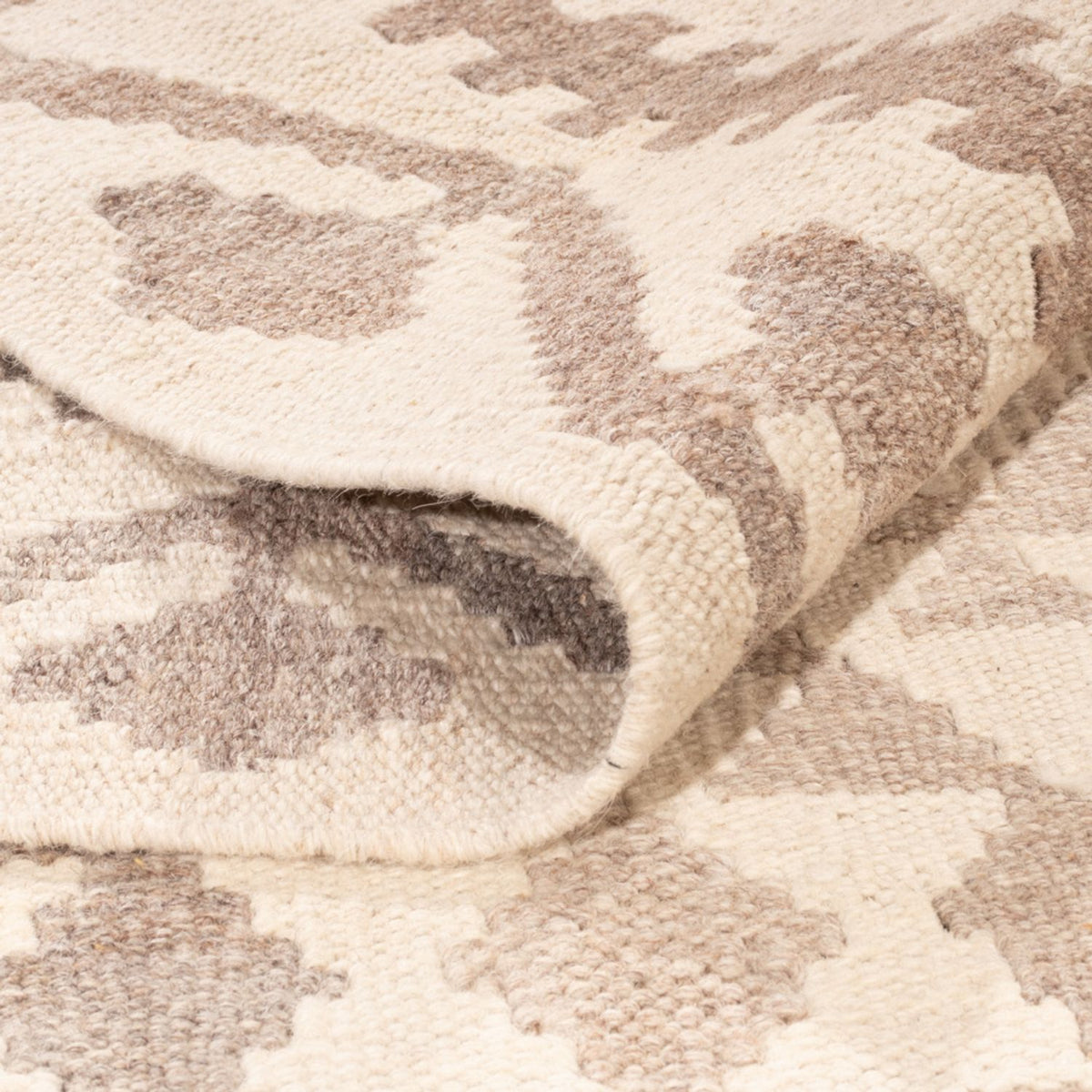 Tapis Kelim - Splash - 286 x 202 cm - gris clair