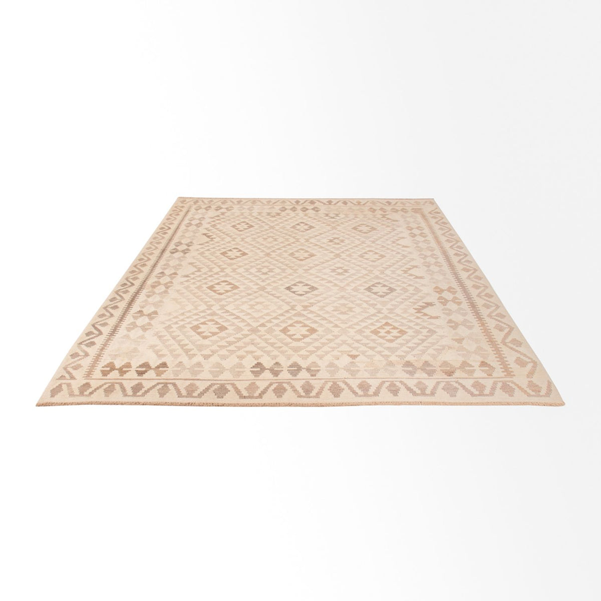 Tapis Kelim - Splash - 286 x 202 cm - gris clair