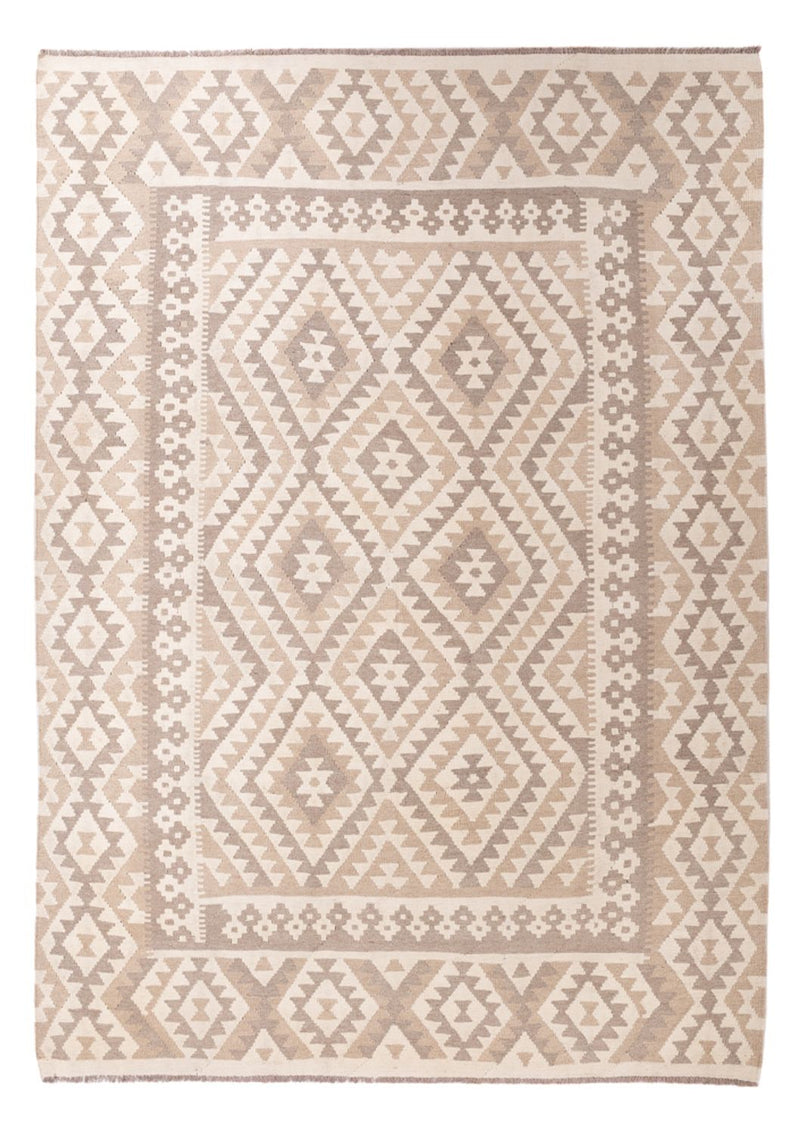 Tapis Kelim - Splash - 281 x 200 cm - gris clair