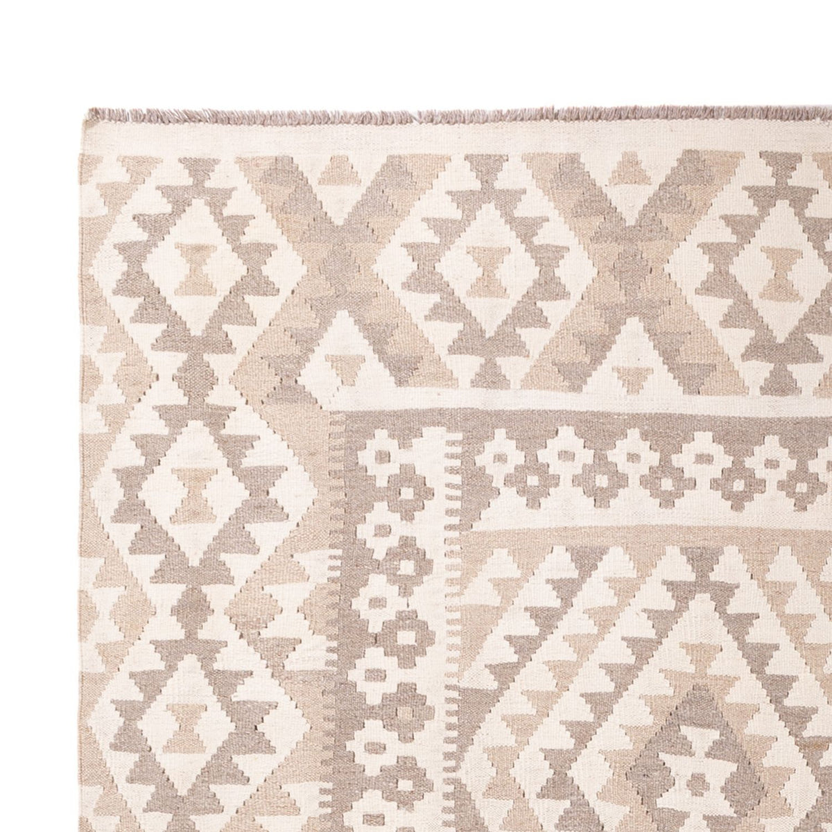 Tapis Kelim - Splash - 281 x 200 cm - gris clair