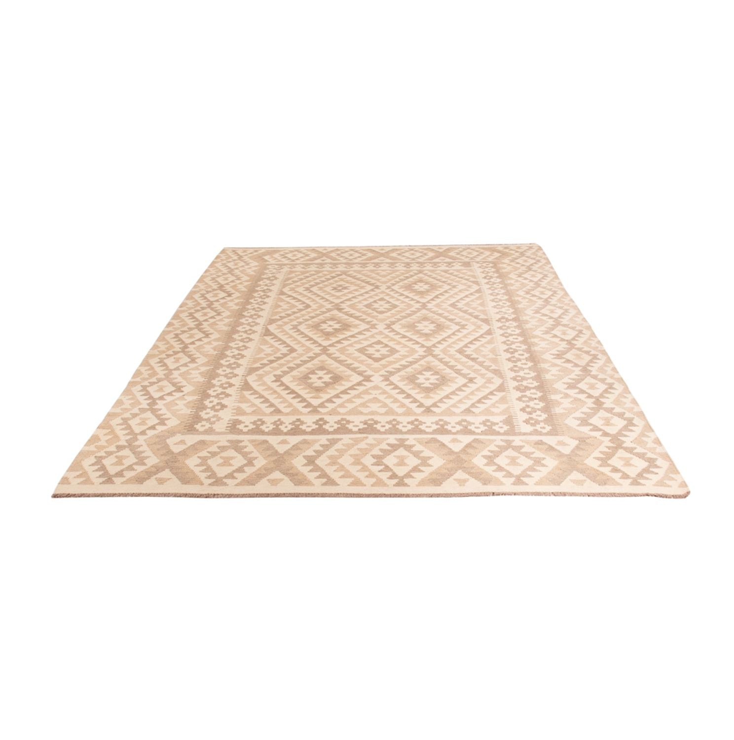 Tapis Kelim - Splash - 281 x 200 cm - gris clair