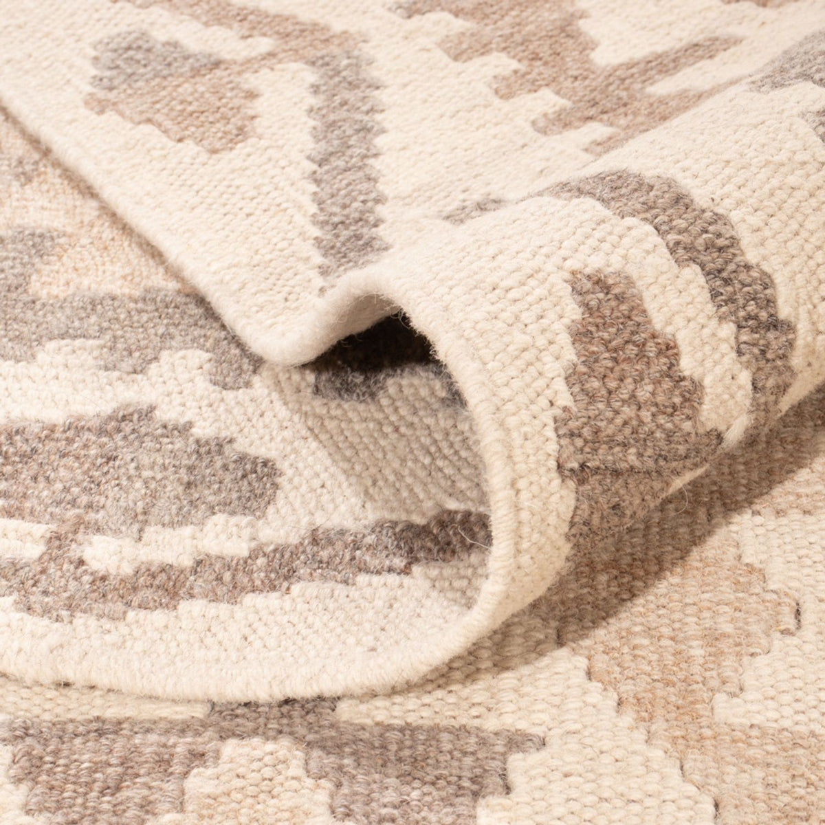 Tapis Kelim - Splash - 291 x 207 cm - gris clair