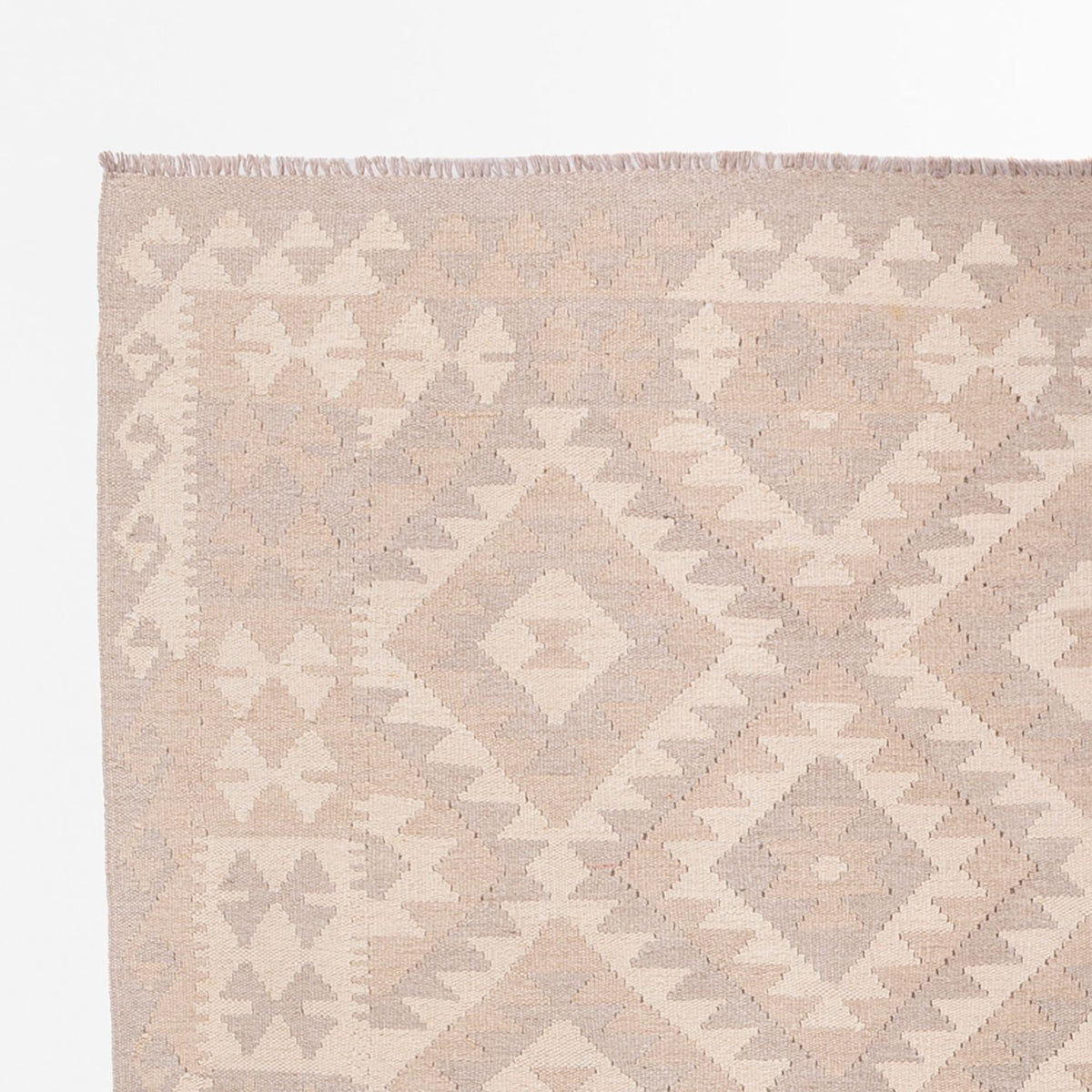 Tapis Kelim - Splash - 280 x 198 cm - gris clair