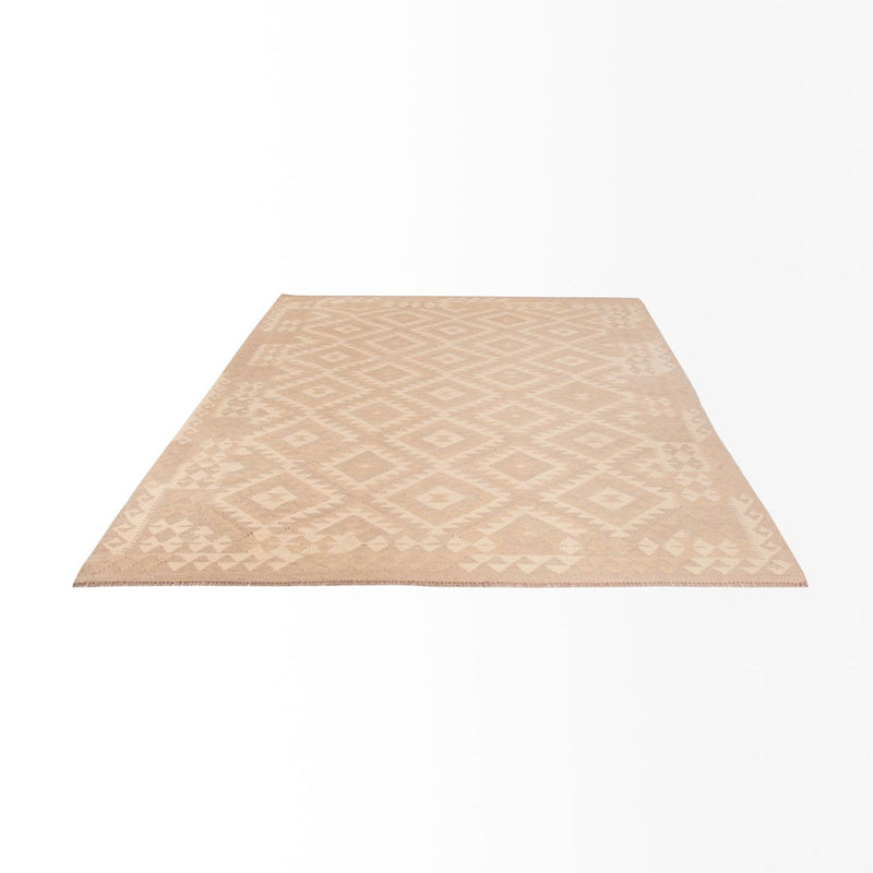 Tapis Kelim - Splash - 280 x 198 cm - gris clair