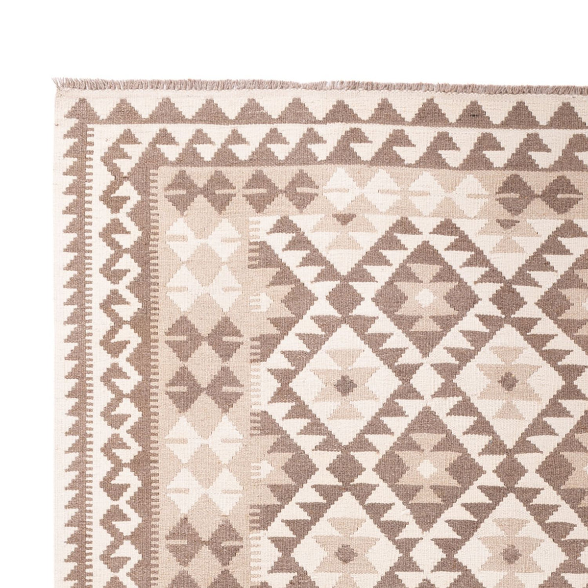 Tapis Kelim - Splash - 299 x 207 cm - gris clair