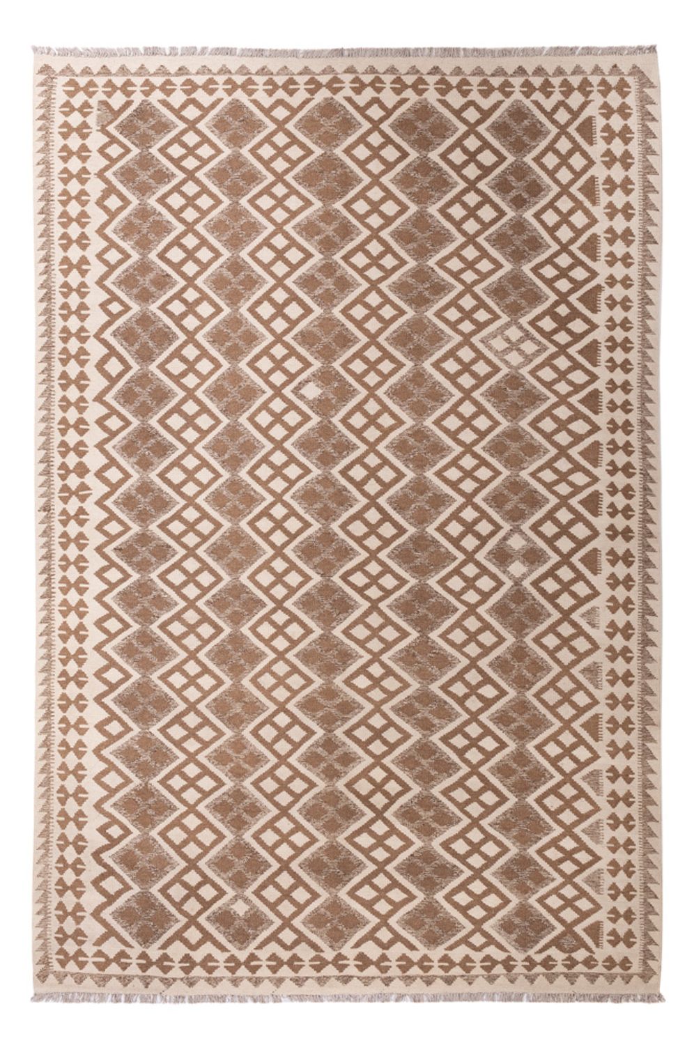 Tapis Kelim - Splash - 303 x 206 cm - gris