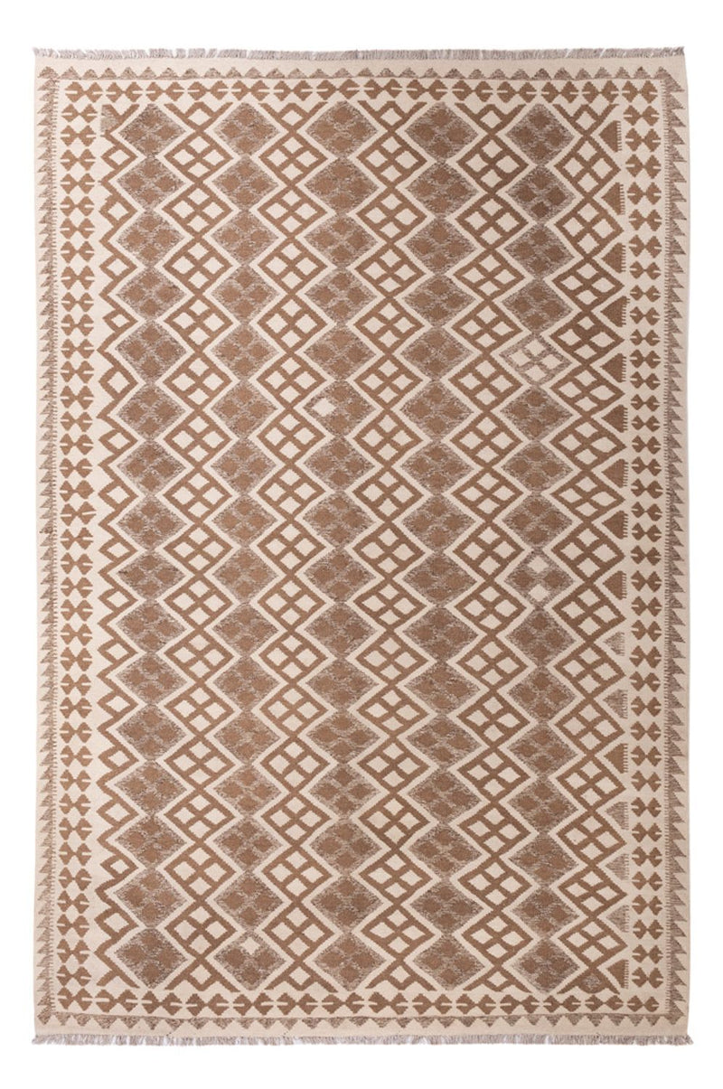Tapis Kelim - Splash - 303 x 206 cm - gris