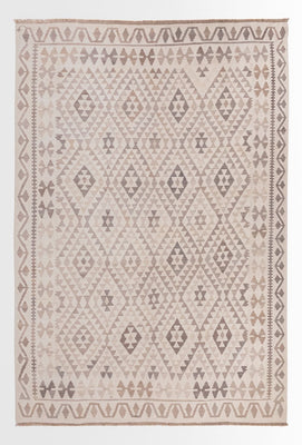 Tapis Kelim - Splash - 294 x 208 cm - gris