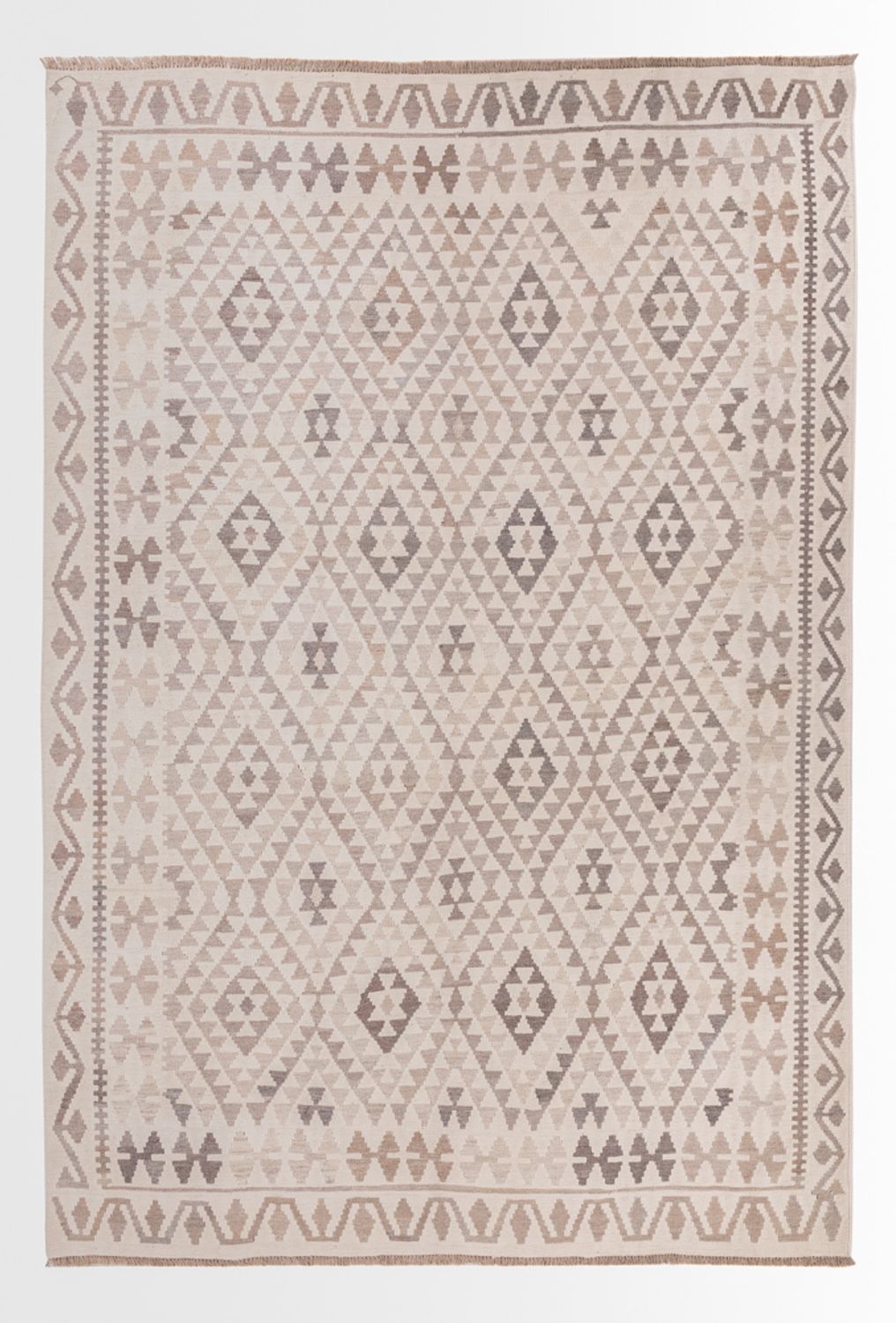 Tapis Kelim - Splash - 294 x 208 cm - gris