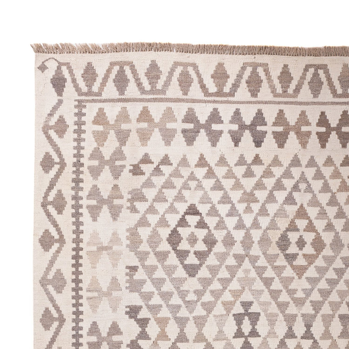 Tapis Kelim - Splash - 294 x 208 cm - gris