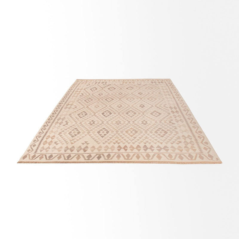 Tapis Kelim - Splash - 294 x 208 cm - gris