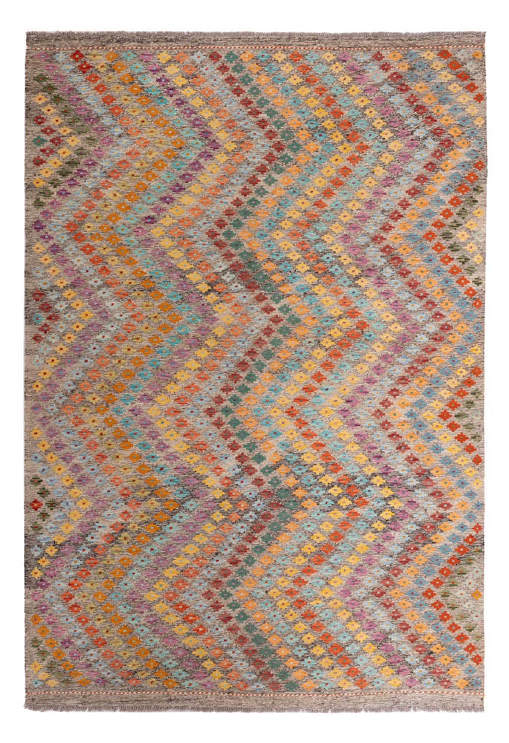 Tapis Kelim - Splash - 298 x 206 cm - multicolore