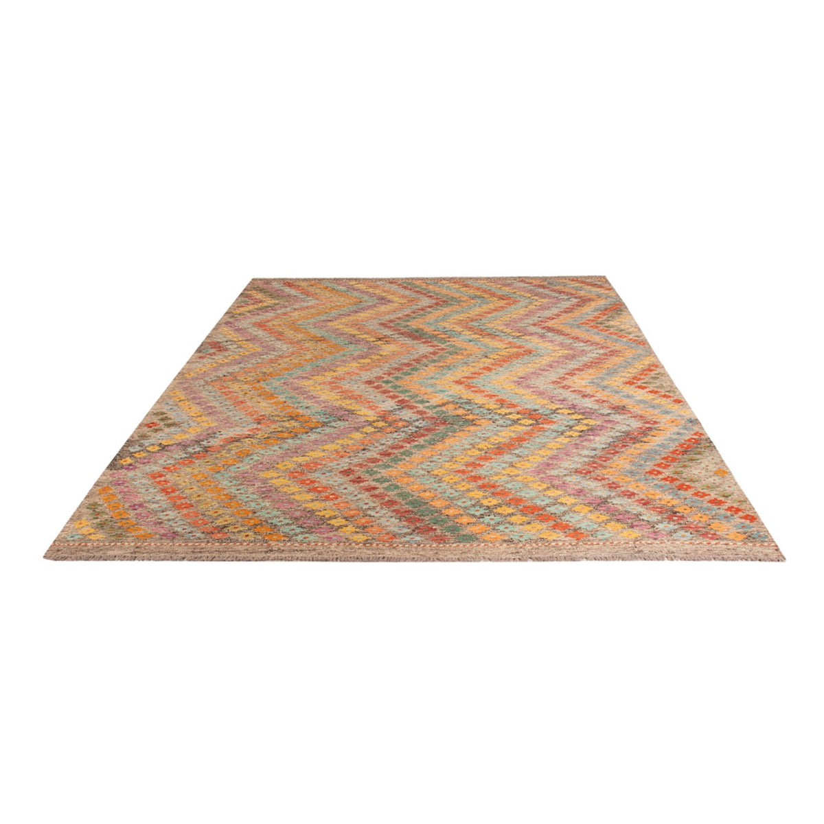 Tapis Kelim - Splash - 298 x 206 cm - multicolore