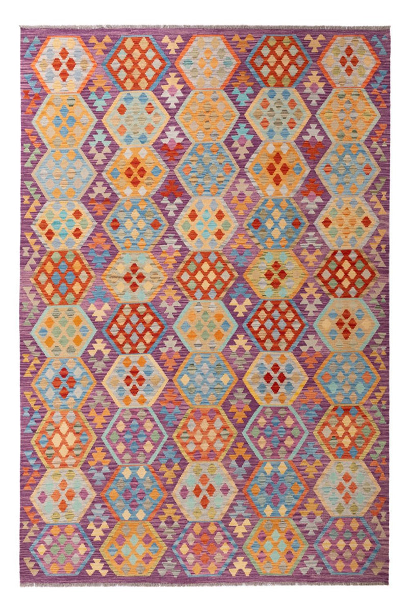 Tapis Kelim - Splash - 313 x 206 cm - multicolore