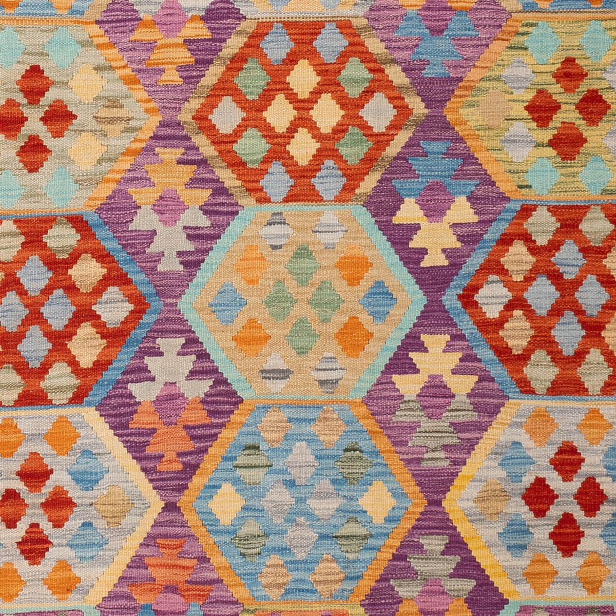 Tapis Kelim - Splash - 313 x 206 cm - multicolore