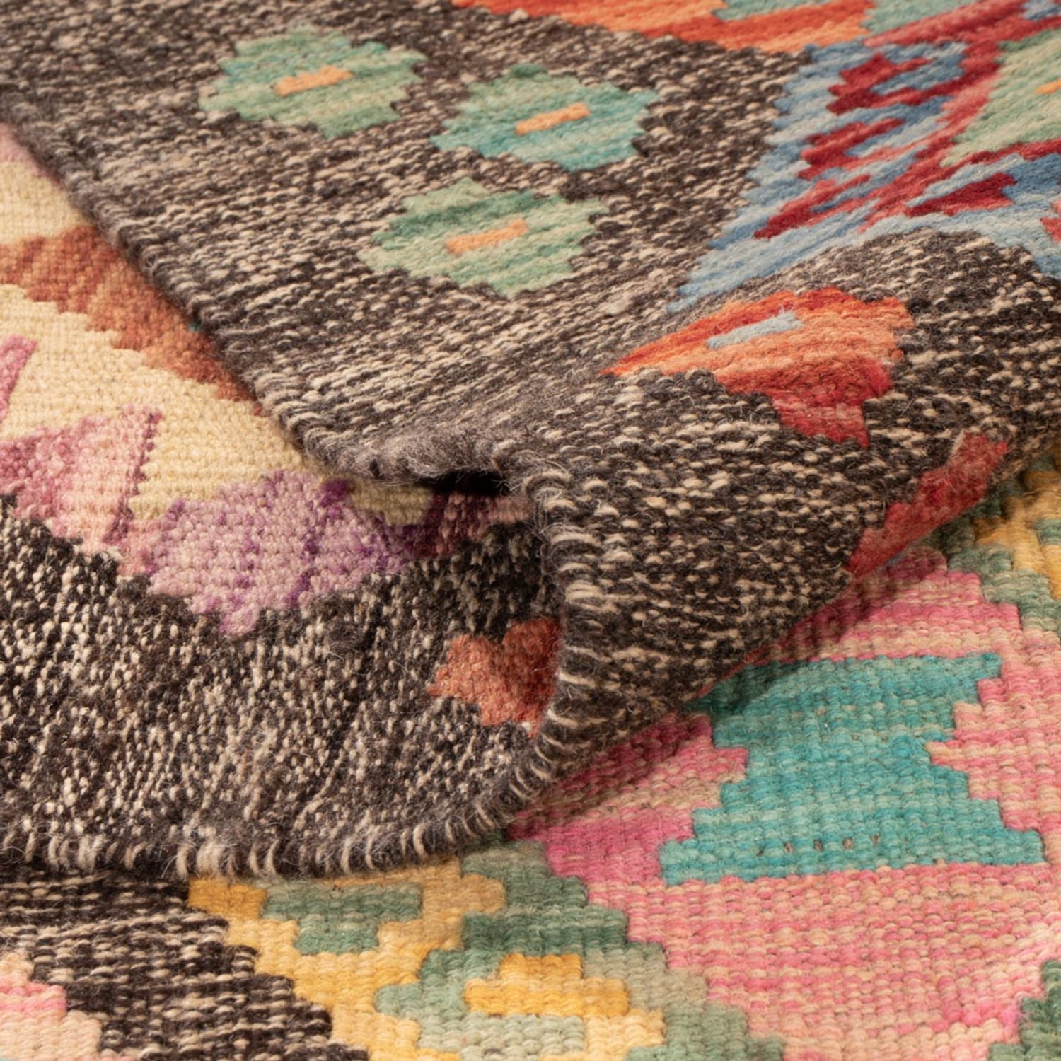 Tapis Kelim - Splash - 304 x 211 cm - multicolore