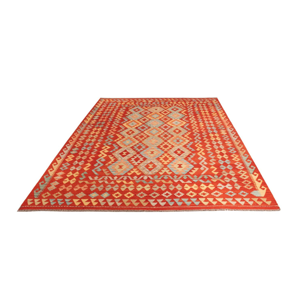 Tapis Kelim - Splash - 309 x 197 cm - multicolore