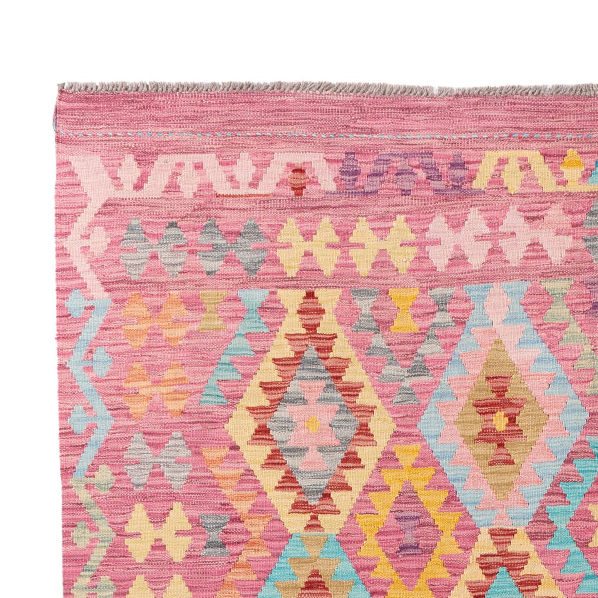 Tapis Kelim - Splash - 297 x 194 cm - multicolore