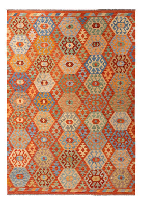 Tapis Kelim - Splash - 301 x 206 cm - multicolore