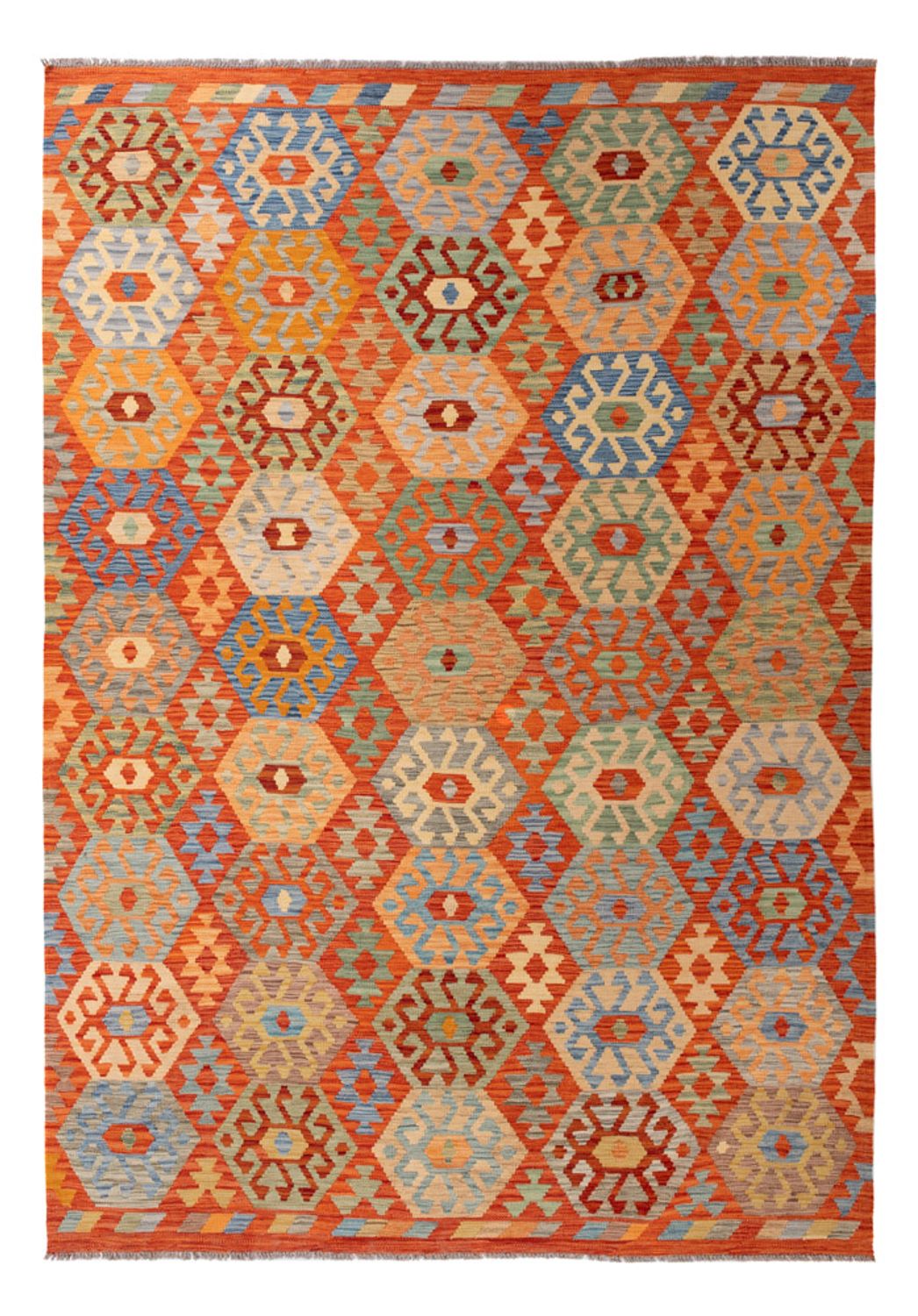 Tapis Kelim - Splash - 301 x 206 cm - multicolore