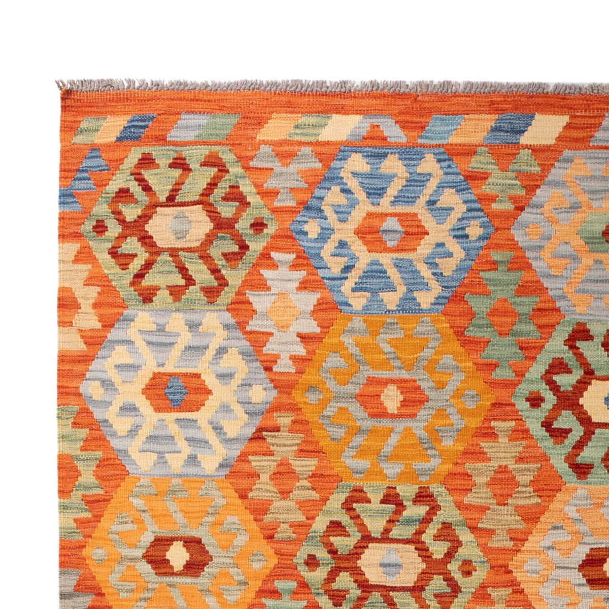 Tapis Kelim - Splash - 301 x 206 cm - multicolore