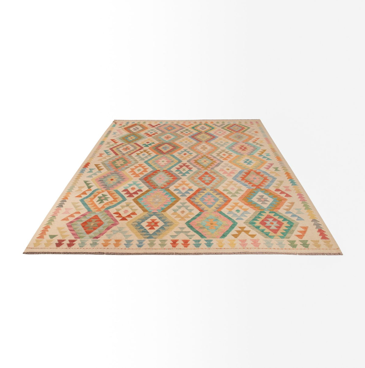 Tapis Kelim - Splash - 298 x 205 cm - multicolore