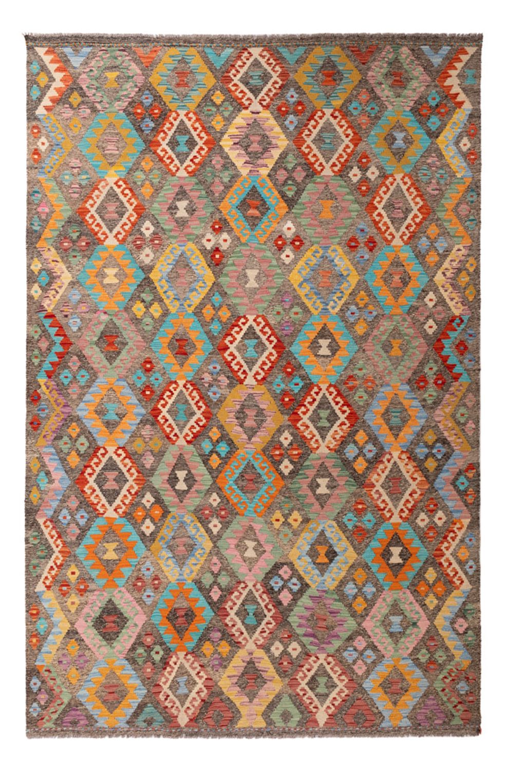 Tapis Kelim - Splash - 314 x 201 cm - multicolore