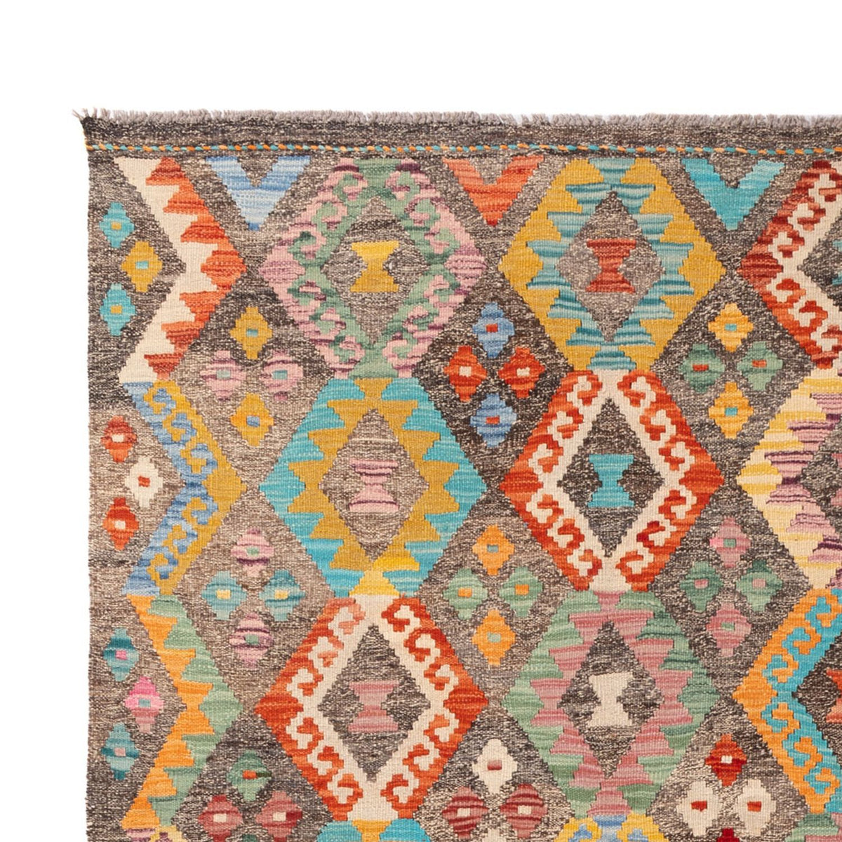 Tapis Kelim - Splash - 314 x 201 cm - multicolore