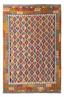 Tapis Kelim - Splash - 307 x 205 cm - multicolore