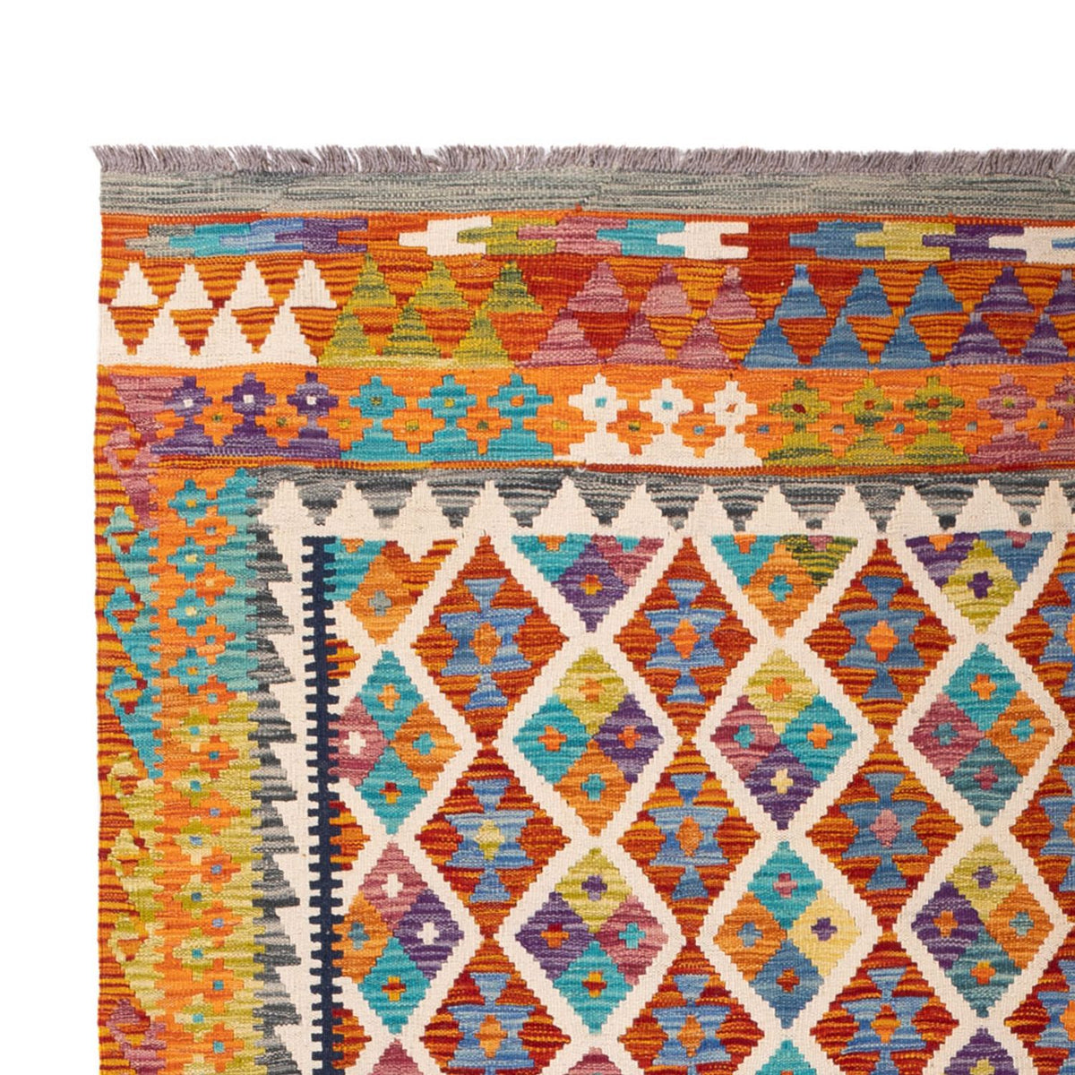 Tapis Kelim - Splash - 307 x 205 cm - multicolore