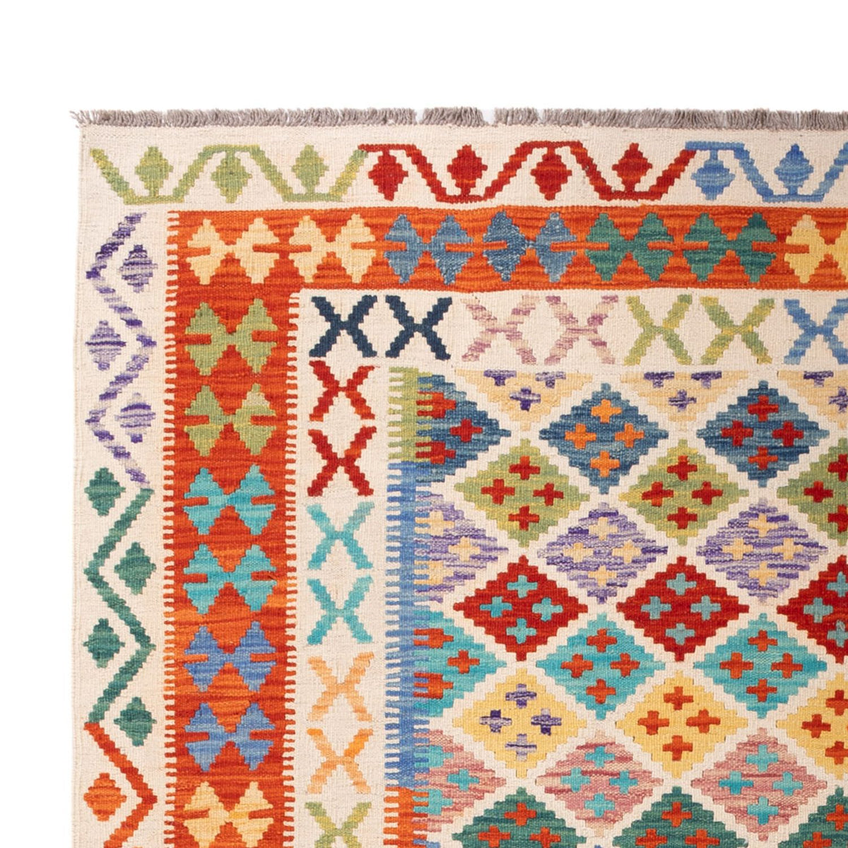 Tapis Kelim - Splash - 304 x 209 cm - multicolore