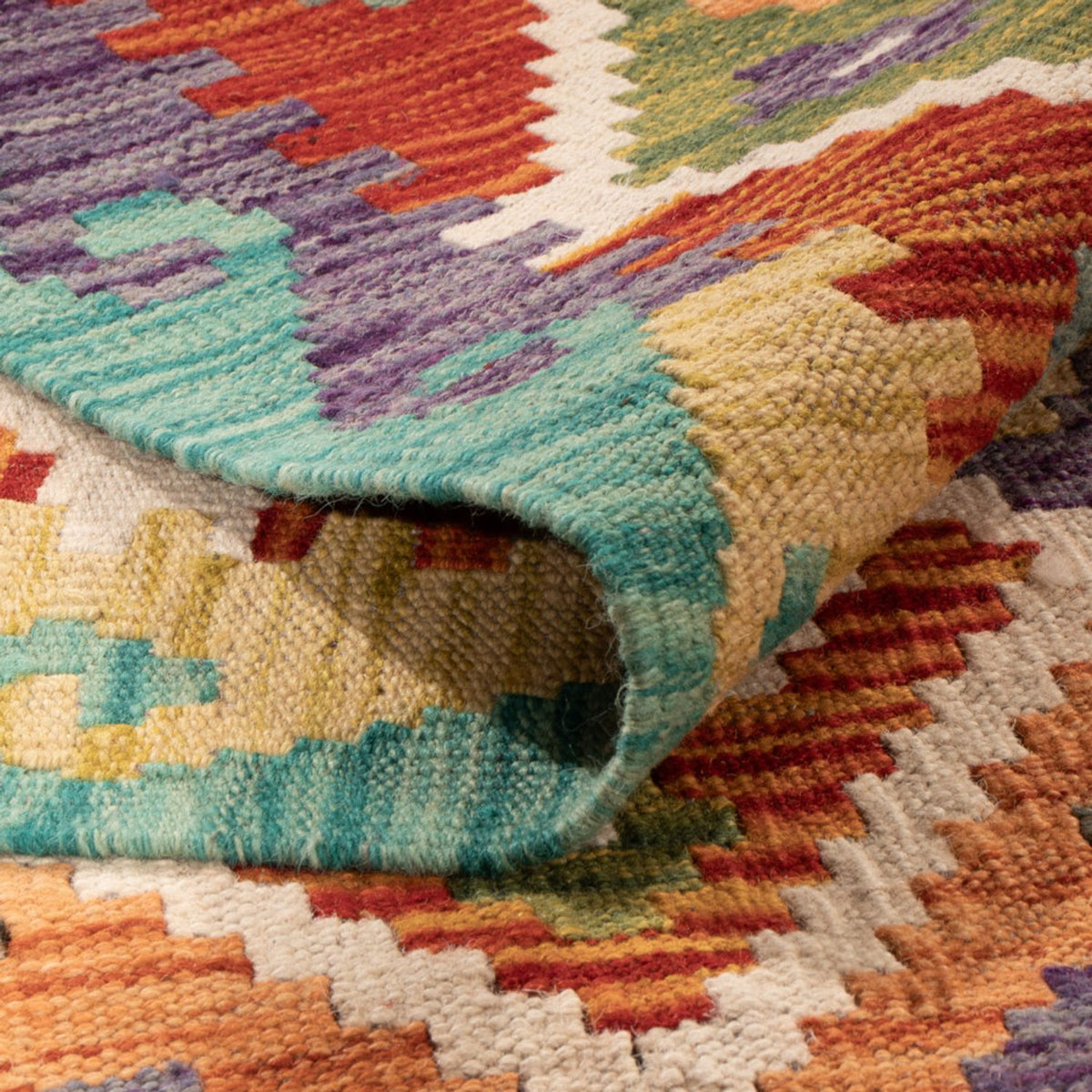 Tapis Kelim - Splash - 293 x 213 cm - multicolore