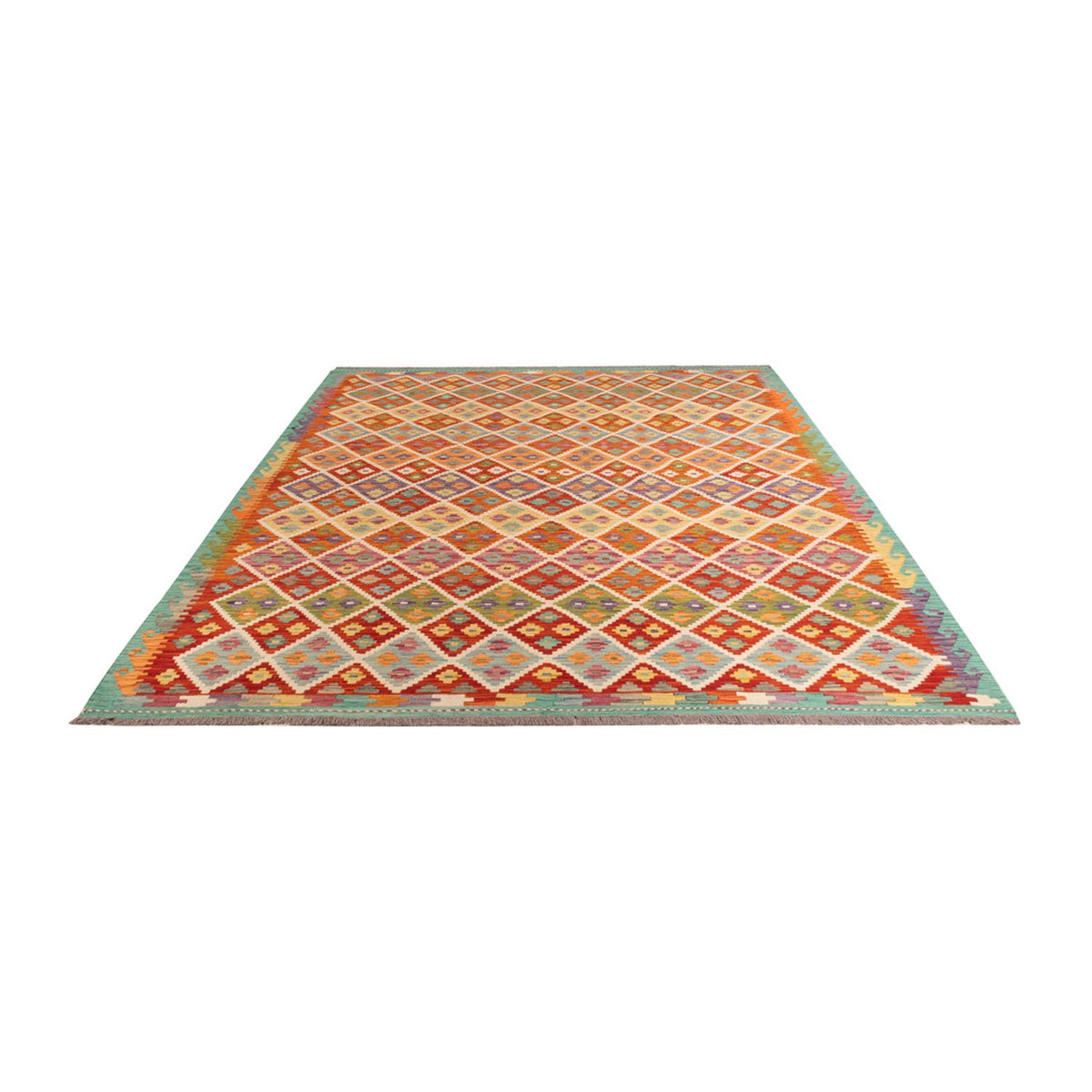 Tapis Kelim - Splash - 293 x 213 cm - multicolore