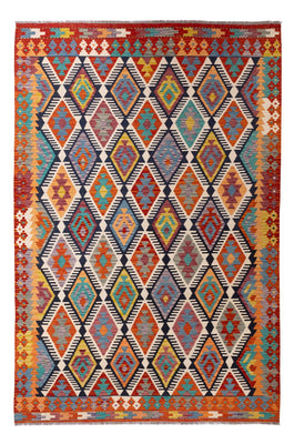 Tapis Kelim - Splash - 308 x 205 cm - multicolore
