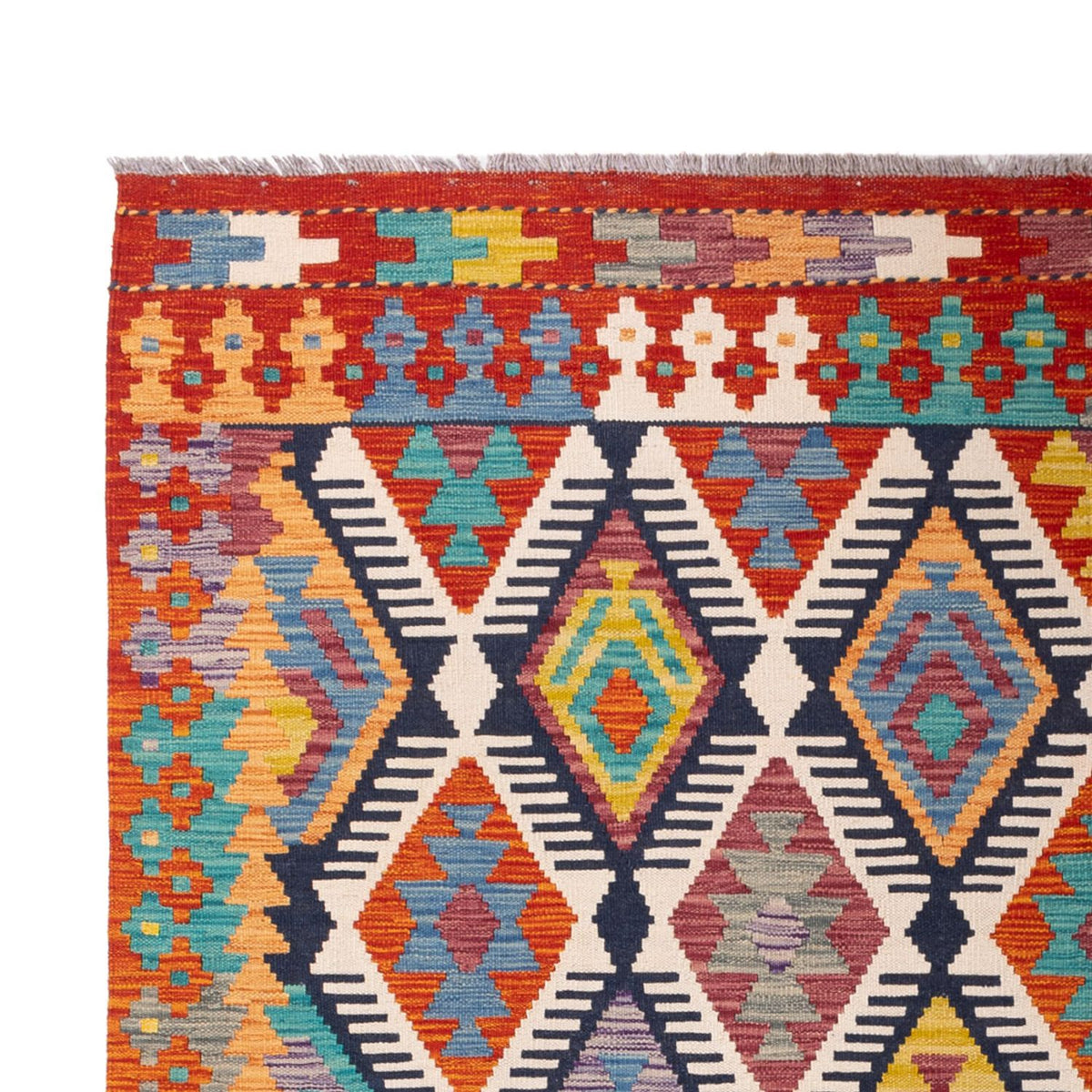 Tapis Kelim - Splash - 308 x 205 cm - multicolore