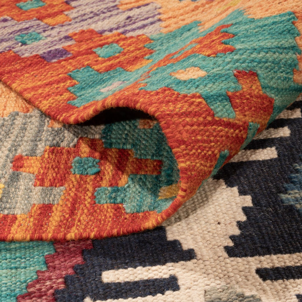 Tapis Kelim - Splash - 308 x 205 cm - multicolore