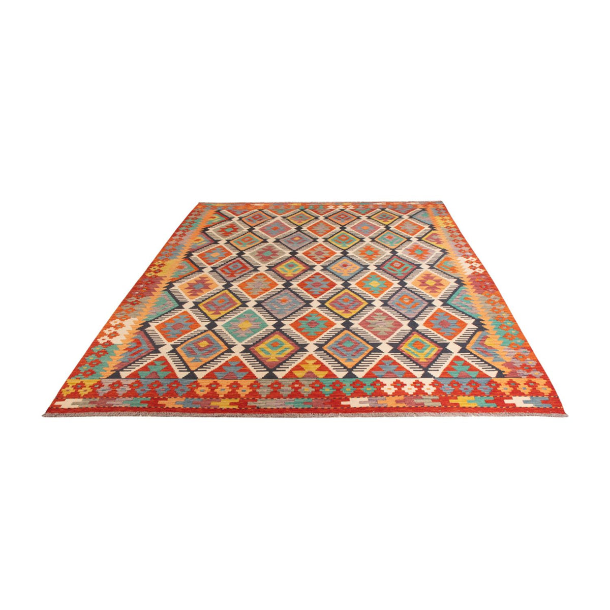 Tapis Kelim - Splash - 308 x 205 cm - multicolore