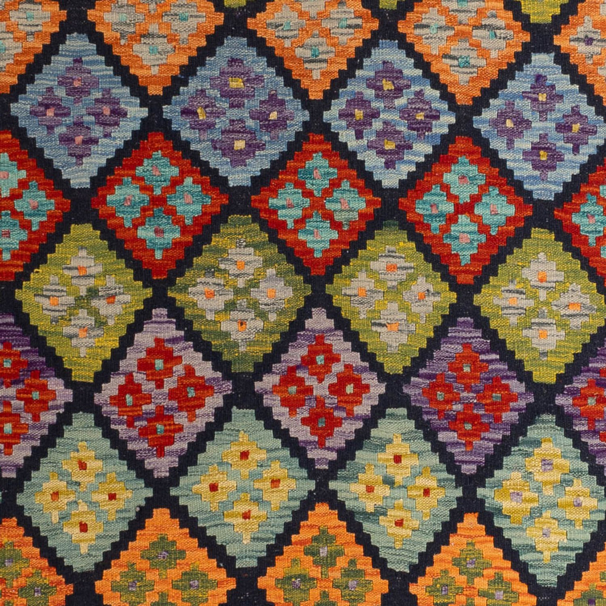 Tapis Kelim - Splash - 298 x 206 cm - multicolore