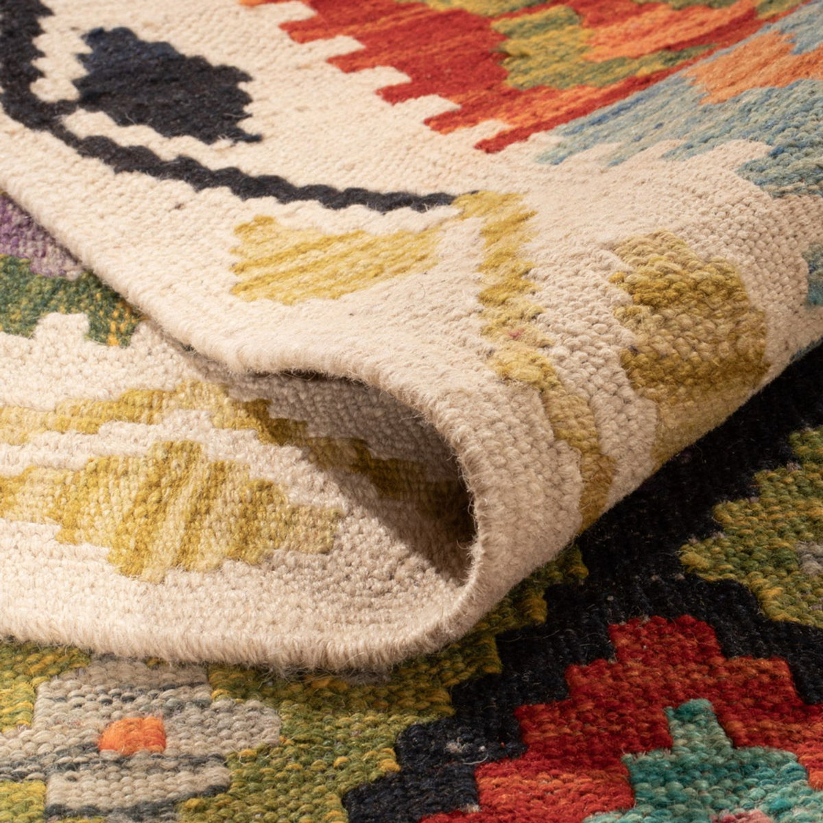 Tapis Kelim - Splash - 298 x 206 cm - multicolore