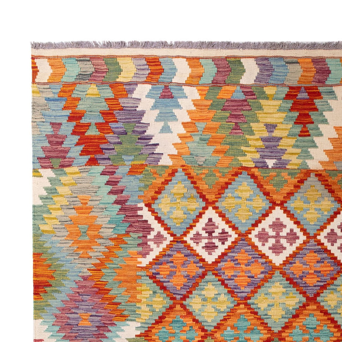 Tapis Kelim - Splash - 296 x 209 cm - multicolore