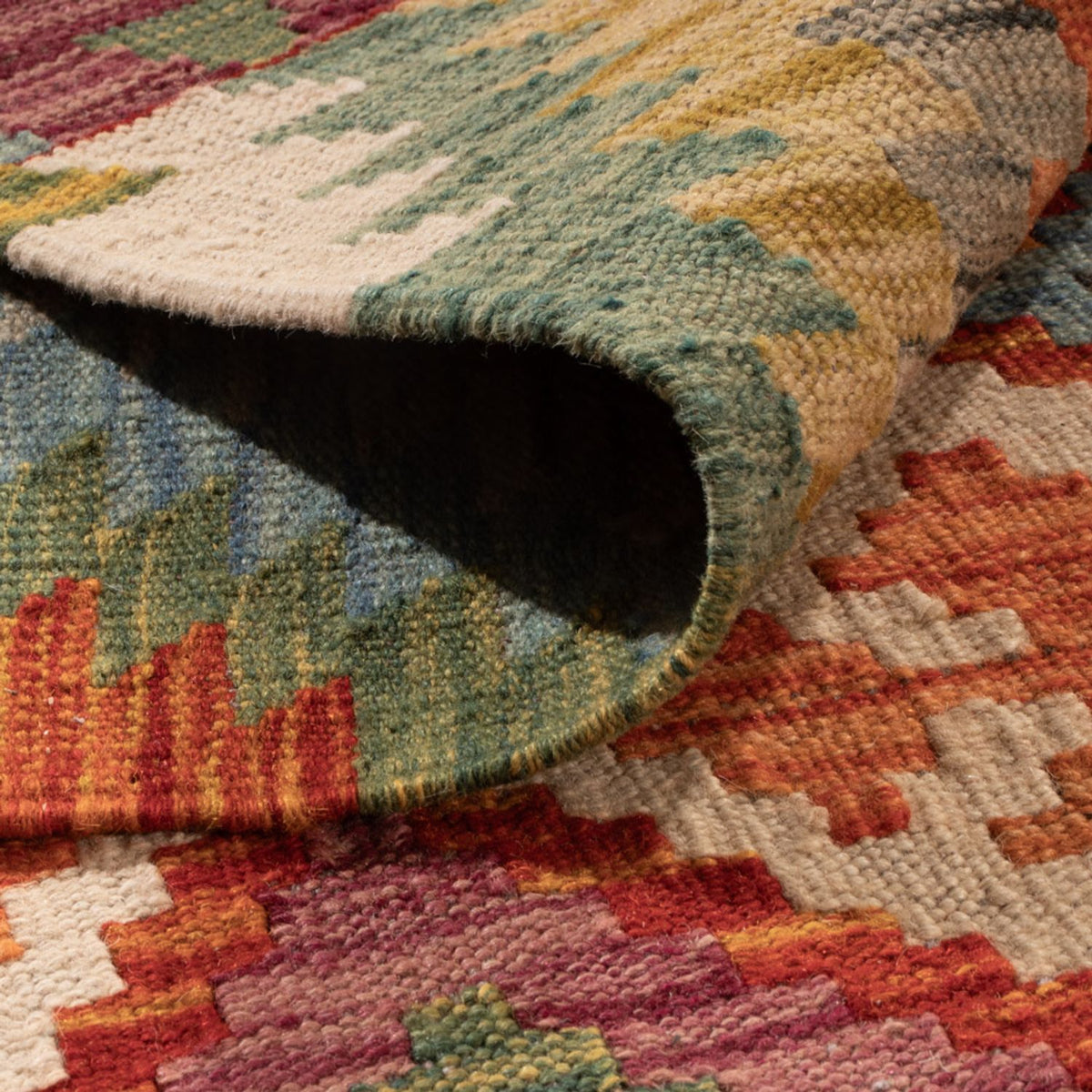 Tapis Kelim - Splash - 296 x 209 cm - multicolore